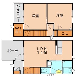 福岡空港駅 徒歩18分 1階の物件間取画像